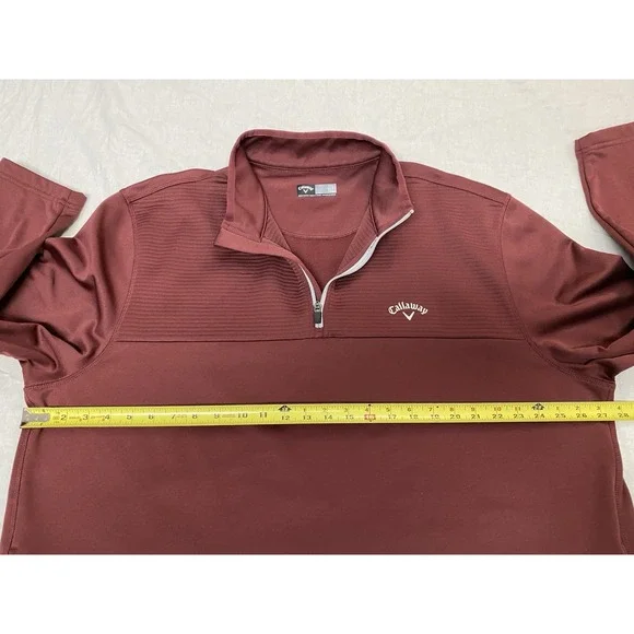 Callaway Golf 1/4 Zip Pullover XXL Mens Burgundy Performance Jacket - Picture 6 of 10